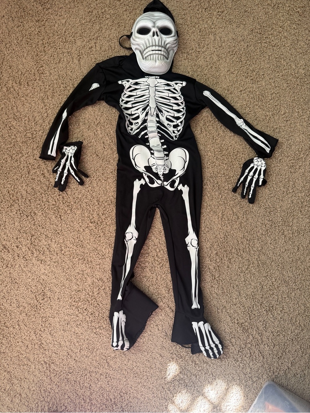 Kids Black Glow In The DARK Skeleton Costume 3t/4t